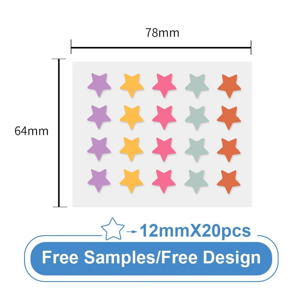Colorful Star Pimple Patches Hydrocolloid Acne Patch With Salicylic Acid & Tea Tree Oil